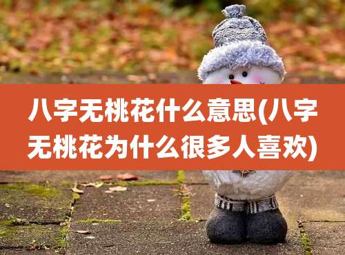 八字无桃花什么意思(八字无桃花为什么很多人喜欢)