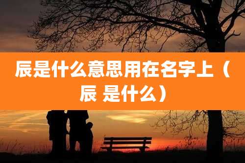 辰是什么意思用在名字上（辰 是什么）