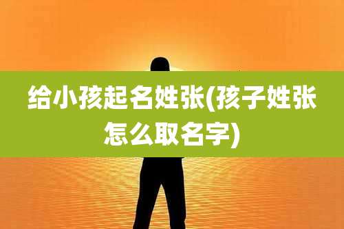 给小孩起名姓张(孩子姓张怎么取名字)