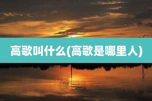 高歌叫什么(高歌是哪里人)