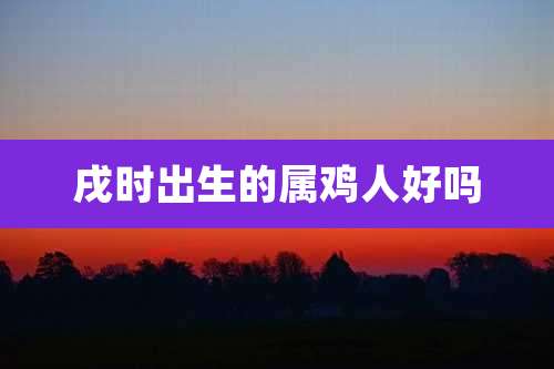戌时出生的属鸡人好吗