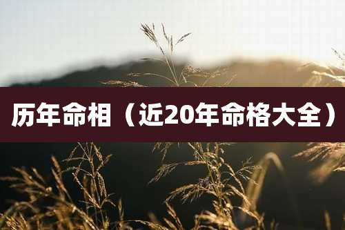 历年命相（近20年命格大全）