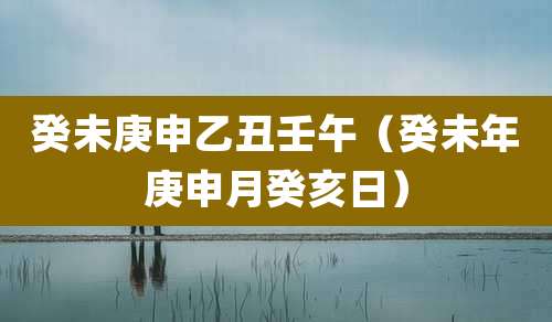 癸未庚申乙丑壬午（癸未年庚申月癸亥日）