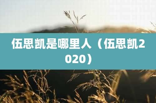 伍思凯是哪里人（伍思凯2020）
