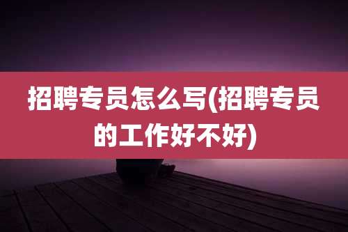 招聘专员怎么写(招聘专员的工作好不好)
