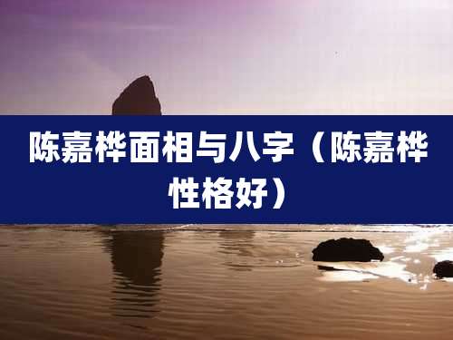 陈嘉桦面相与八字（陈嘉桦性格好）