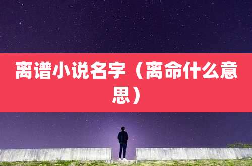 离谱小说名字（离命什么意思）