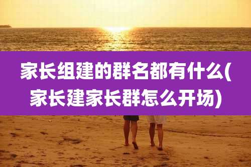 家长组建的群名都有什么(家长建家长群怎么开场)