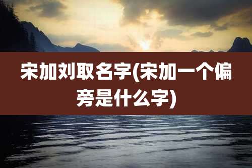 宋加刘取名字(宋加一个偏旁是什么字)