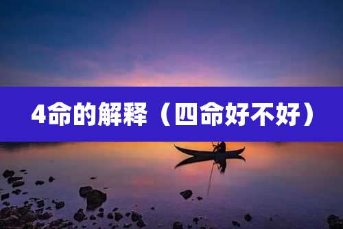 4命的解释（四命好不好）
