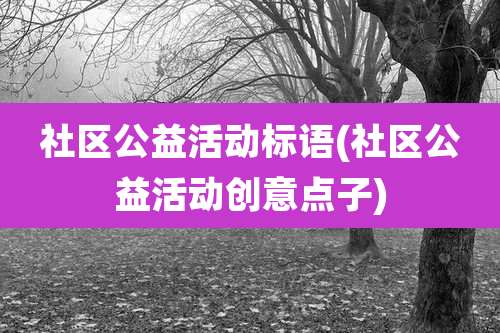 社区公益活动标语(社区公益活动创意点子)
