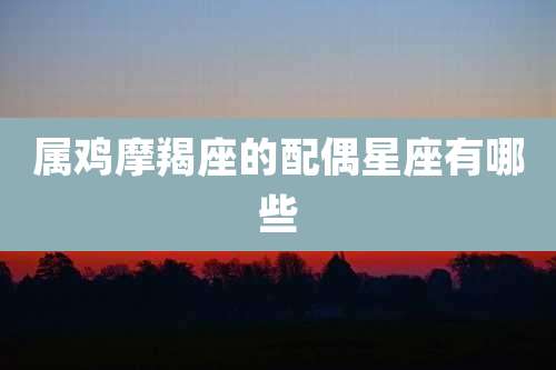 属鸡摩羯座的配偶星座有哪些