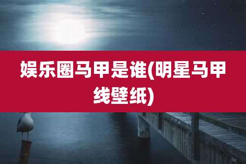 娱乐圈马甲是谁(明星马甲线壁纸)
