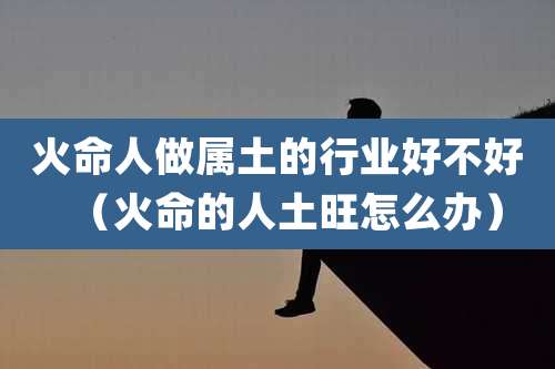 火命人做属土的行业好不好(火命的人土旺怎么办)