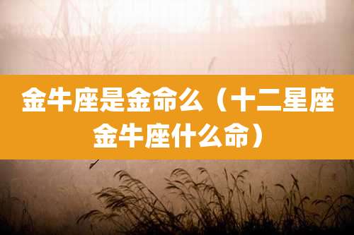 金牛座是金命么（十二星座金牛座什么命）