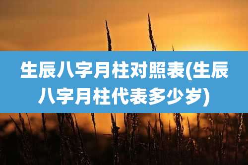 生辰八字月柱对照表(生辰八字月柱代表多少岁)