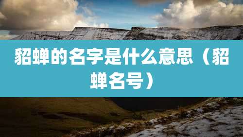 貂蝉的名字是什么意思（貂蝉名号）