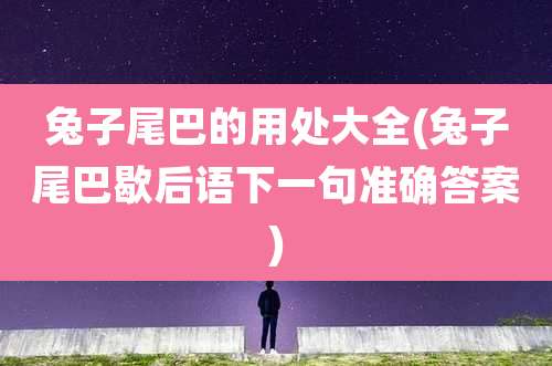 兔子尾巴的用处大全(兔子尾巴歇后语下一句准确答案)