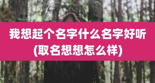 我想起个名字什么名字好听(取名想想怎么样)