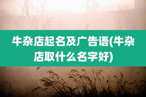 牛杂店起名及广告语(牛杂店取什么名字好)