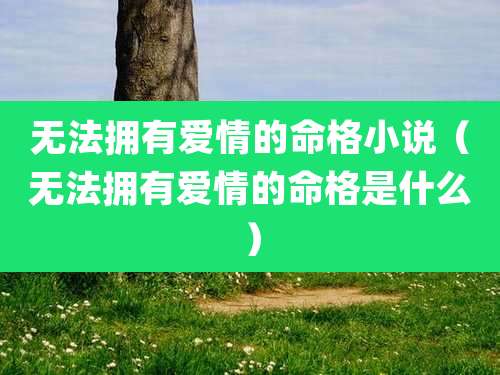 无法拥有爱情的命格小说（无法拥有爱情的命格是什么）