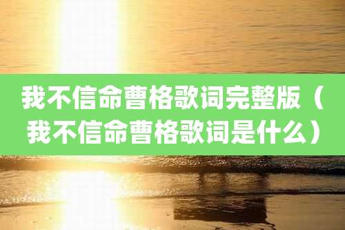 我不信命曹格歌词完整版（我不信命曹格歌词是什么）