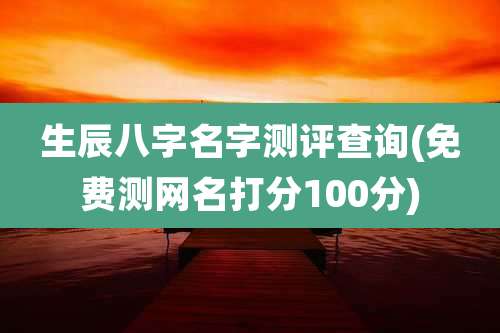 生辰八字名字测评查询(免费测网名打分100分)