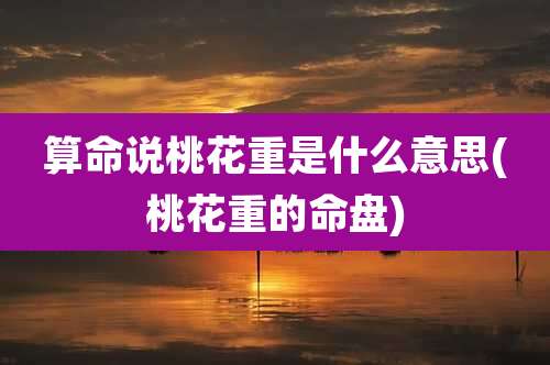 算命说桃花重是什么意思(桃花重的命盘)