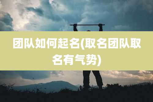 团队如何起名(取名团队取名有气势)