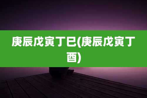 庚辰戊寅丁巳(庚辰戊寅丁酉)