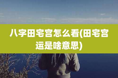 八字田宅宫怎么看(田宅宫运是啥意思)