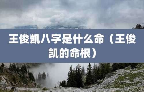 王俊凯八字是什么命（王俊凯的命根）