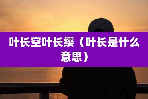 叶长空叶长缨（叶长是什么意思）