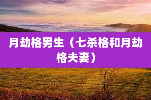 月劫格男生(七杀格和月劫格夫妻)
