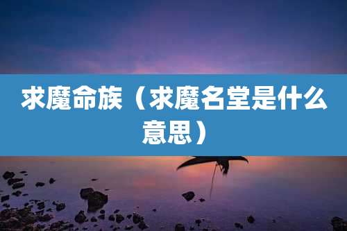 求魔命族（求魔名堂是什么意思）