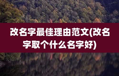 改名字最佳理由范文(改名字取个什么名字好)