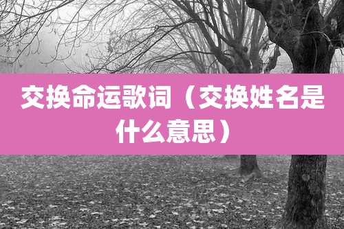 交换命运歌词（交换姓名是什么意思）