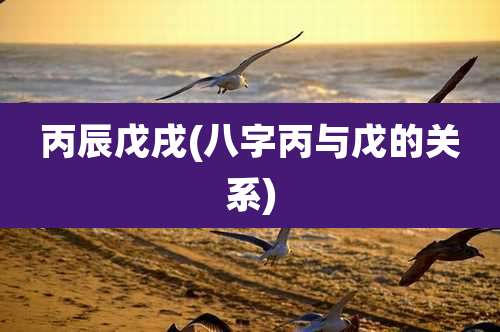 丙辰戊戌(八字丙与戊的关系)