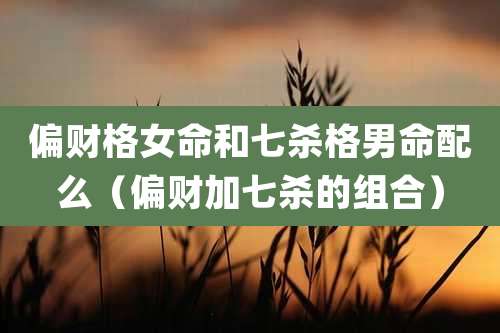 偏财格女命和七杀格男命配么(偏财加七杀的组合)