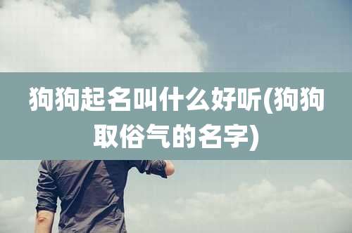 狗狗起名叫什么好听(狗狗取俗气的名字)