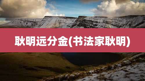 耿明远分金(书法家耿明)