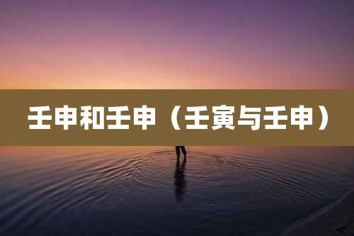 壬申和壬申（壬寅与壬申）