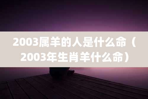 2003属羊的人是什么命（2003年生肖羊什么命）