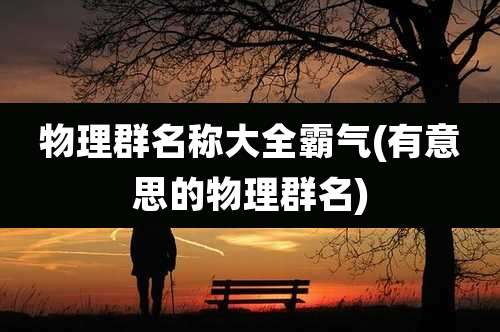 物理群名称大全霸气(有意思的物理群名)