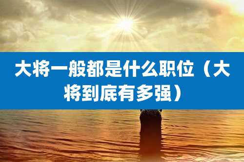大将一般都是什么职位（大将到底有多强）
