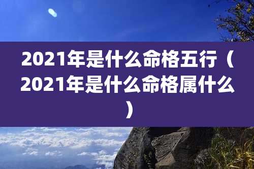 2021年是什么命格五行（2021年是什么命格属什么）