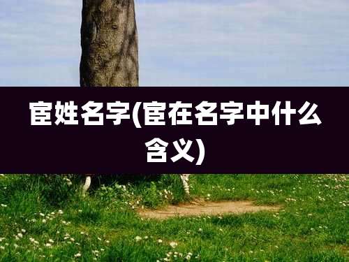 宦姓名字(宦在名字中什么含义)