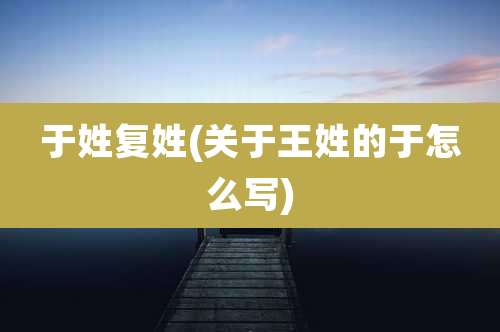 于姓复姓(关于王姓的于怎么写)