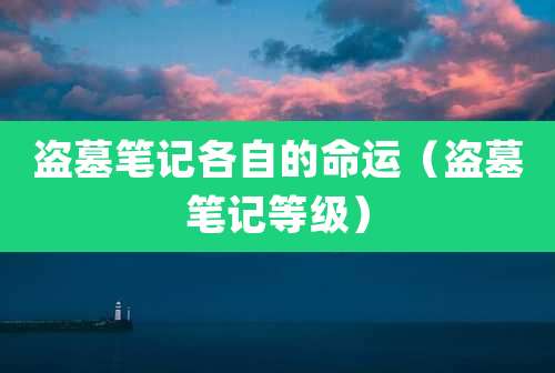 盗墓笔记各自的命运（盗墓笔记等级）