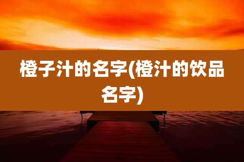 橙子汁的名字(橙汁的饮品名字)
